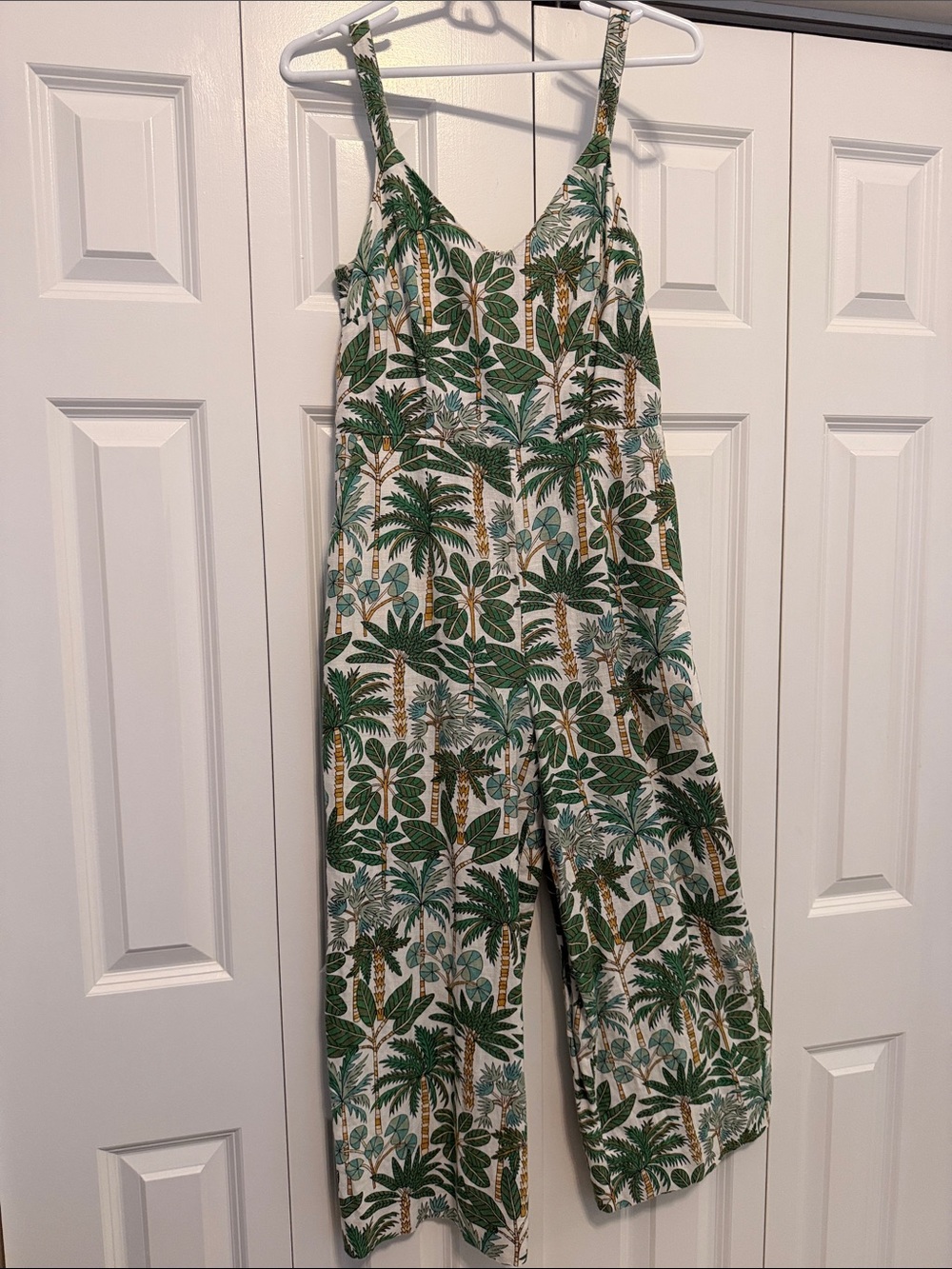 Boden Tropical Print Linen Blend Jumpsuit/Romper